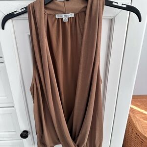 Daniel Rainn Tan Drape Blouse